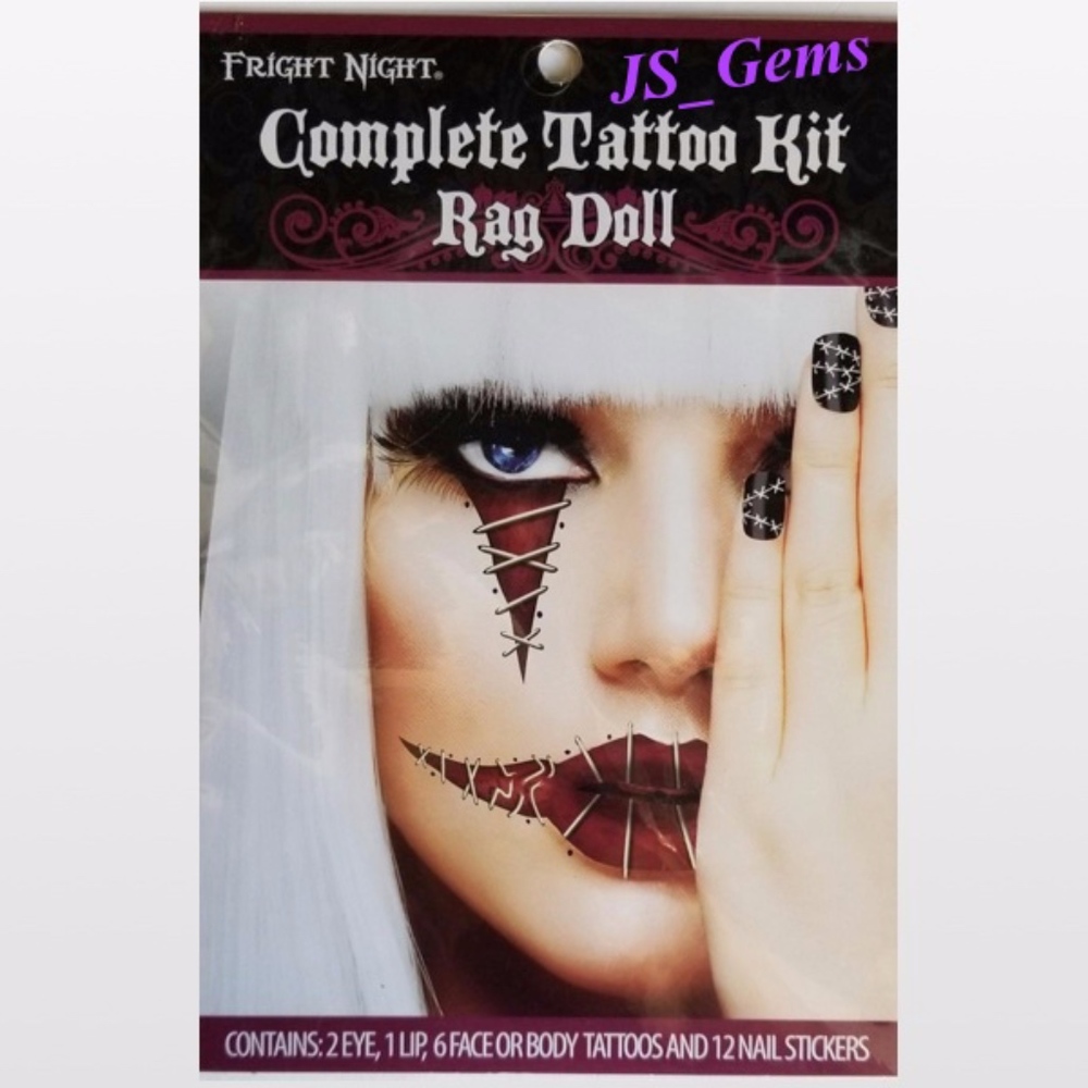 New Make Up Rag Doll Face Tattoo Kit Female - Picture 1 of 2